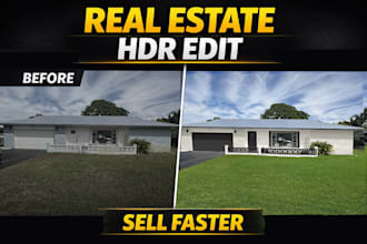 do real estate photo editing hdr, sky replacement and virtual staging
