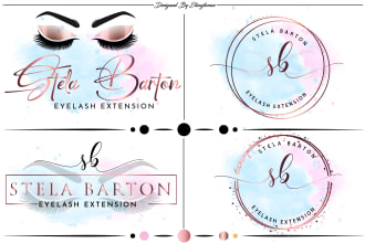 design best watercolor signature eyelash or beauty  hair,nails salon logo