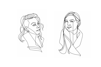draw continuous line art portrait illustration