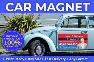 design a wonderful car magnet sign within 24 hours