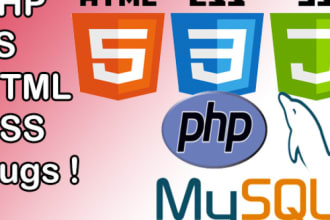 fix HTML, CSS, bootstrap, PHP, mysql, jquery issues
