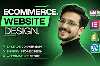 develop a wordpress ecommerce website, shopify website, online store design