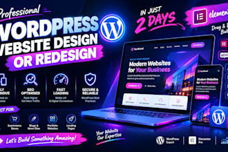 design or redesign a wordpress website with elementor