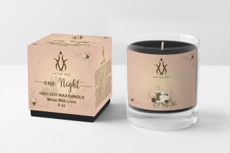 do luxury editable candle label design and box design