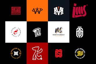 custom monogram logo for music dj and clothing