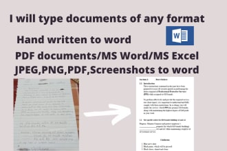 type handwritten or pdf document to word