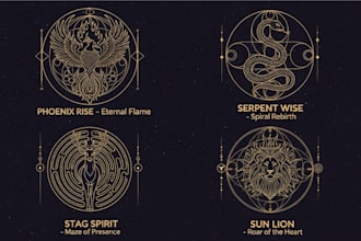 design mystical sacred geometry logo spiritual healing yoga