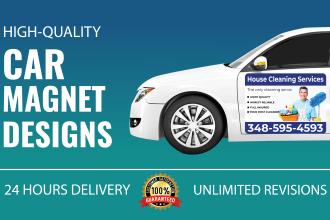 design any type car magnet sign in 24 hours