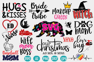 do clever svg design bundle cut file for etsy and others