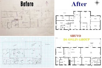 draw 2d floor plan and realestate property in auto cad