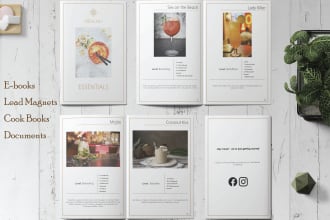 design PDF workbook, lead magnet, cookbook and their layouts