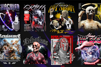 create graphic tshirt, streetwear design for your brand, print, production