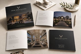 design and layout luxury real estate property brochure for listing or marketing