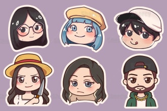 create chibi head icon for twitch, youtube or stickers