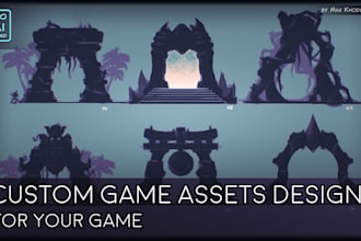 do a custom 2d game assets design for your game