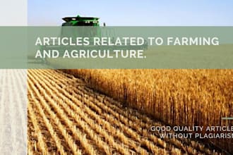 write agriculture content, article, blogs