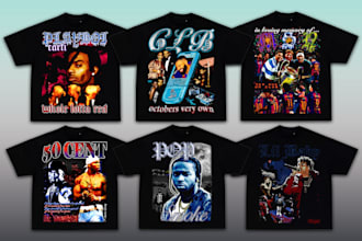 create 90s bootleg design for tees