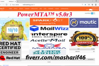 setup powermta SMTP server with mailwizz  mautic