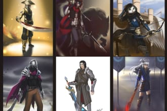 illustrate your character in semirealistic style