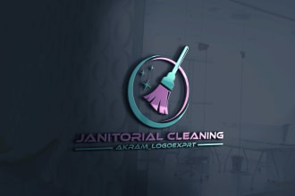 design house clean , janitorial, commercial cleaning   logo