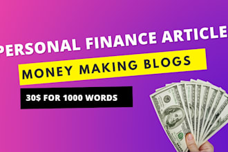 write personal finance articles and blogs