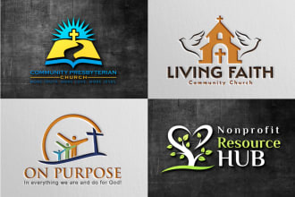 create futuristic charity ministry nonprofit church logo