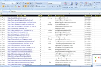 collect guest post link building prospects and do outreach