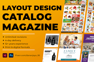 design a professional catalog or magazine layout