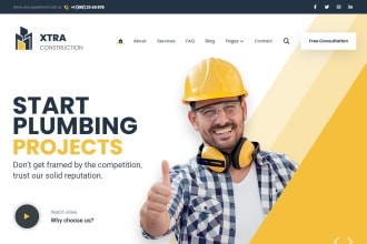 create cleaning, plumber, handyman, electrician, roofing and plumbing website