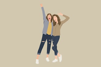 draw minimalist vector portrait of your ootd, brand, family