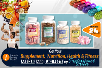 write health, nutrition, food, and supplement articles