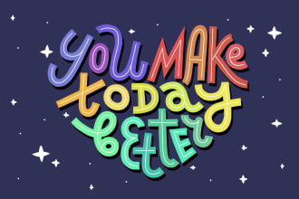 design bold custom vector lettering for merch or social