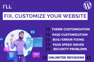 fix wordpress theme customization and edit wordpress website