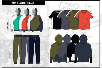 do flat sketch of your collection