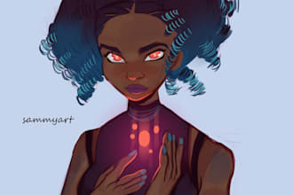 draw semi realistic fantasy art, cartoon portrait
