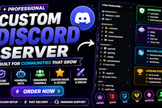 create a custom discord server with roles, bots and permissions