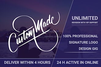 design creative signature logo within 4h
