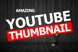 design amazing youtube thumbnail, channel art fast