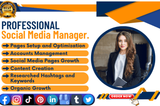 be your social media marketing manager and personal assistant