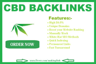 build 20 cbd links on cannabis, marijuana backlinks cbd guest post