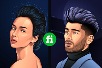 draw vector cartoon portrait from your photo