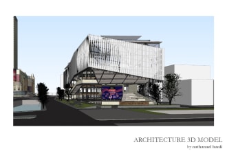 create 3d sketchup model for exterior architecture building design