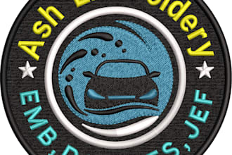 do embroidery digitizing logo into dst pes jef in 1 hr