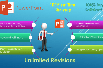 design PPT presentation, change into HD video with voiceover