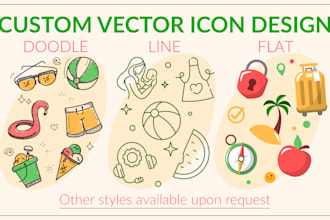 design custom vector icons for web, apps and instagram