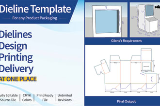 create dieline template and design for any products packaging box