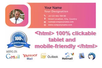 do branded clickable HTML email signature for gmail, etc