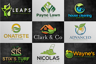 do home cleaning lawn care agriculture farm landscape logo