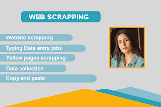 do data entry and web scrapping, yellow pages scrapping