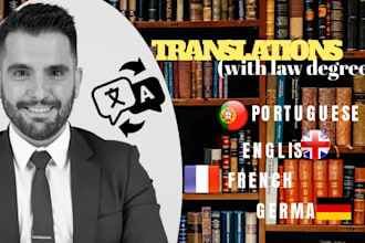 translate english v portuguese with law degree to perfection